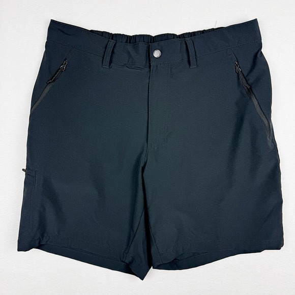 Columbia Hybrid Performance Shorts Size 34 Mens Black Elastic Waist, Zip Pockets - Picture 1 of 8